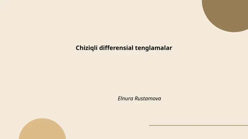 Chiziqli differensial tenglamalar