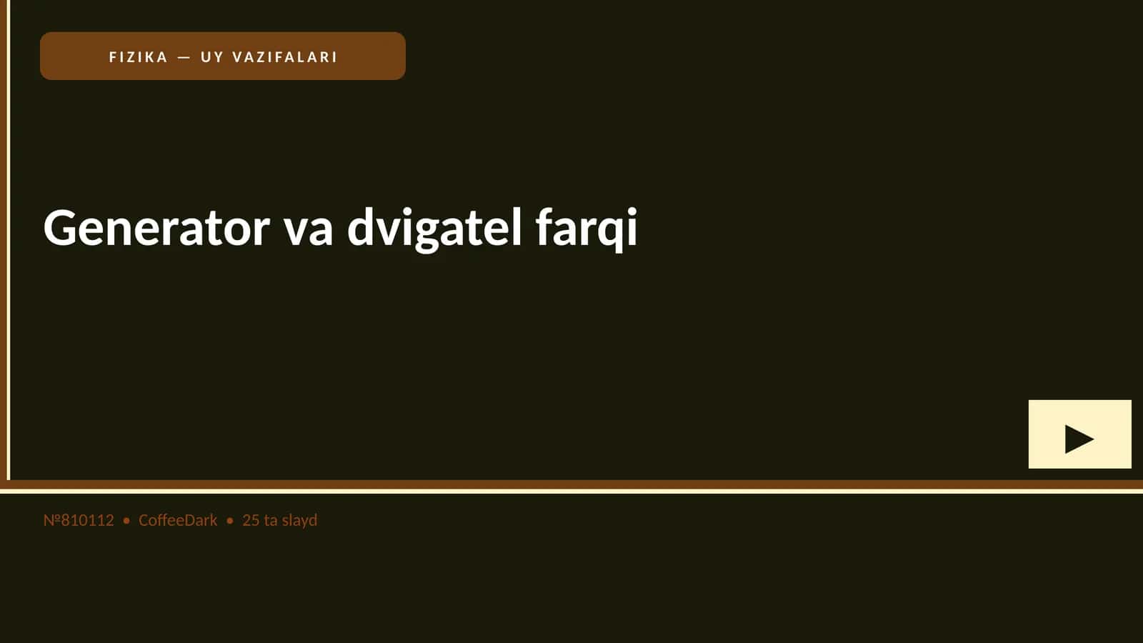 FIZIKA — UY VAZIFALARI