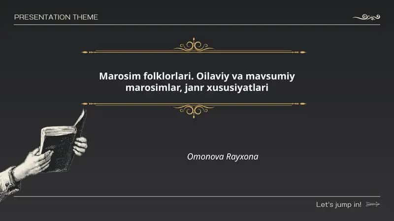 Marosim folklorlari. Oilaviy va mavsumiy marosimlar, janr xususiyatlari