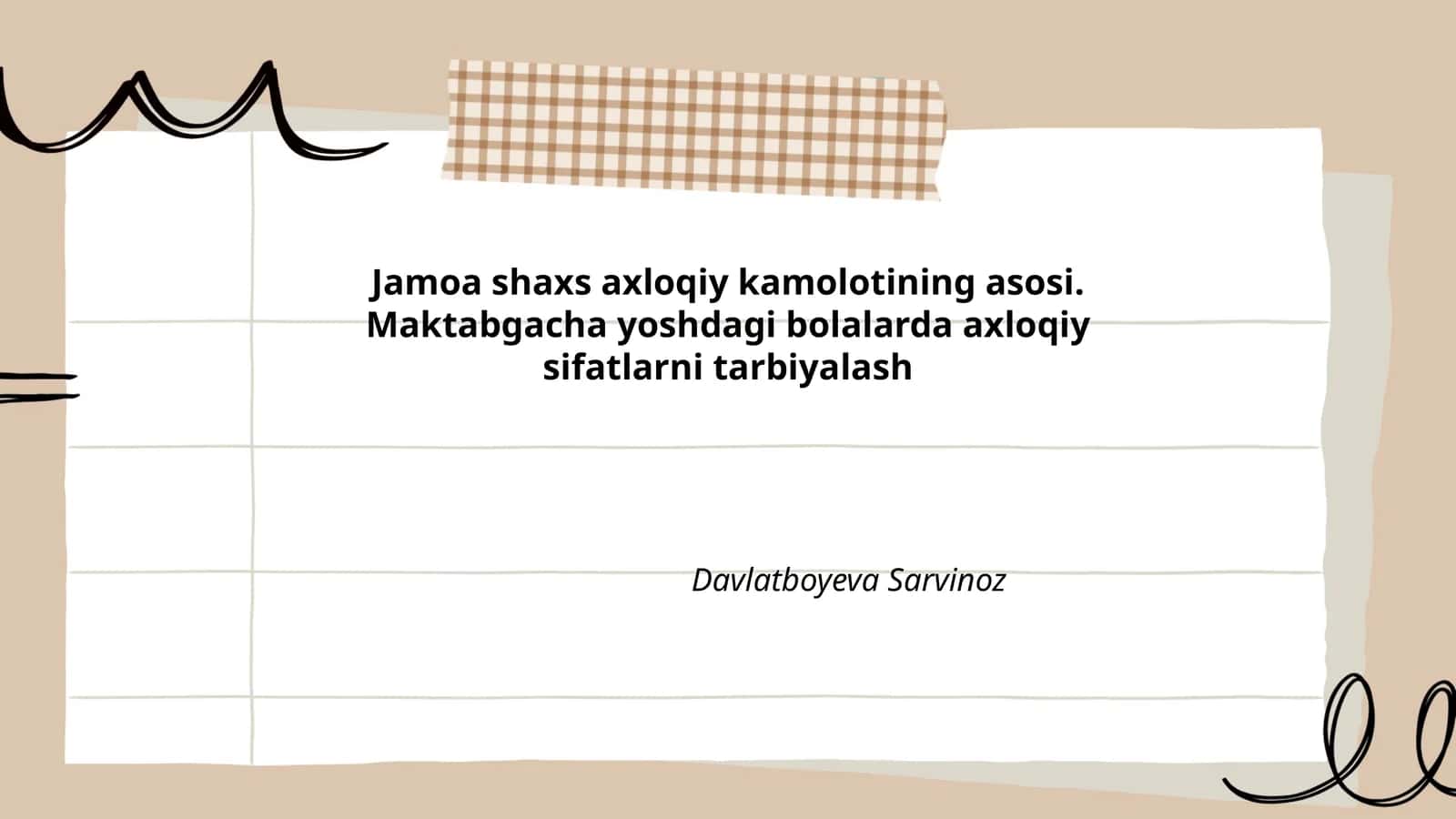 Axloqiy Tarbiya