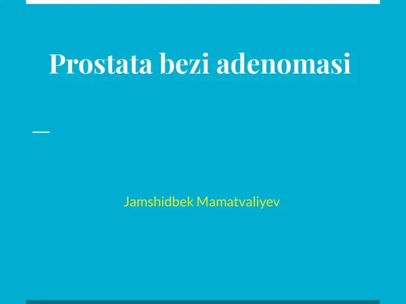 Prostata bezi adenomasi
