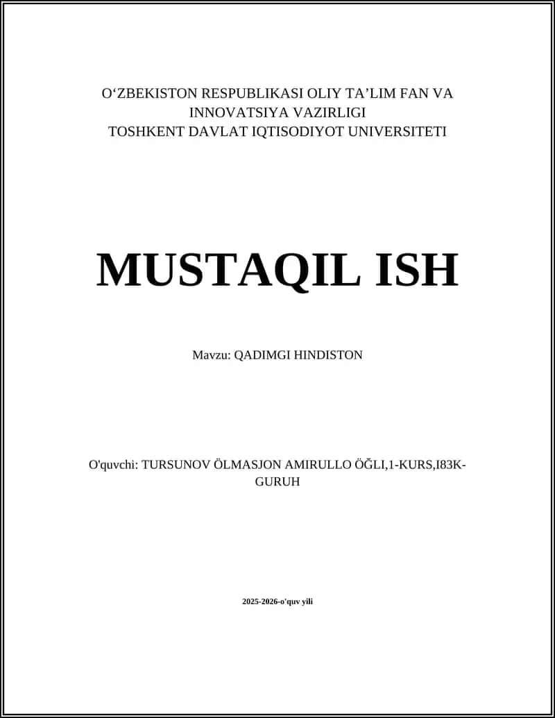 QADIMGI HINDISTON
