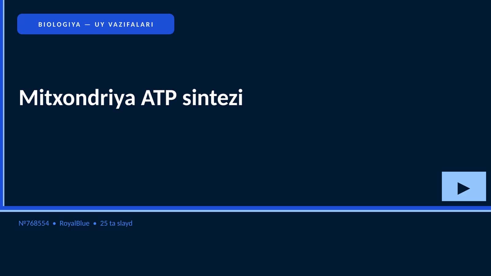 BIOLOGIYA — UY VAZIFALARI