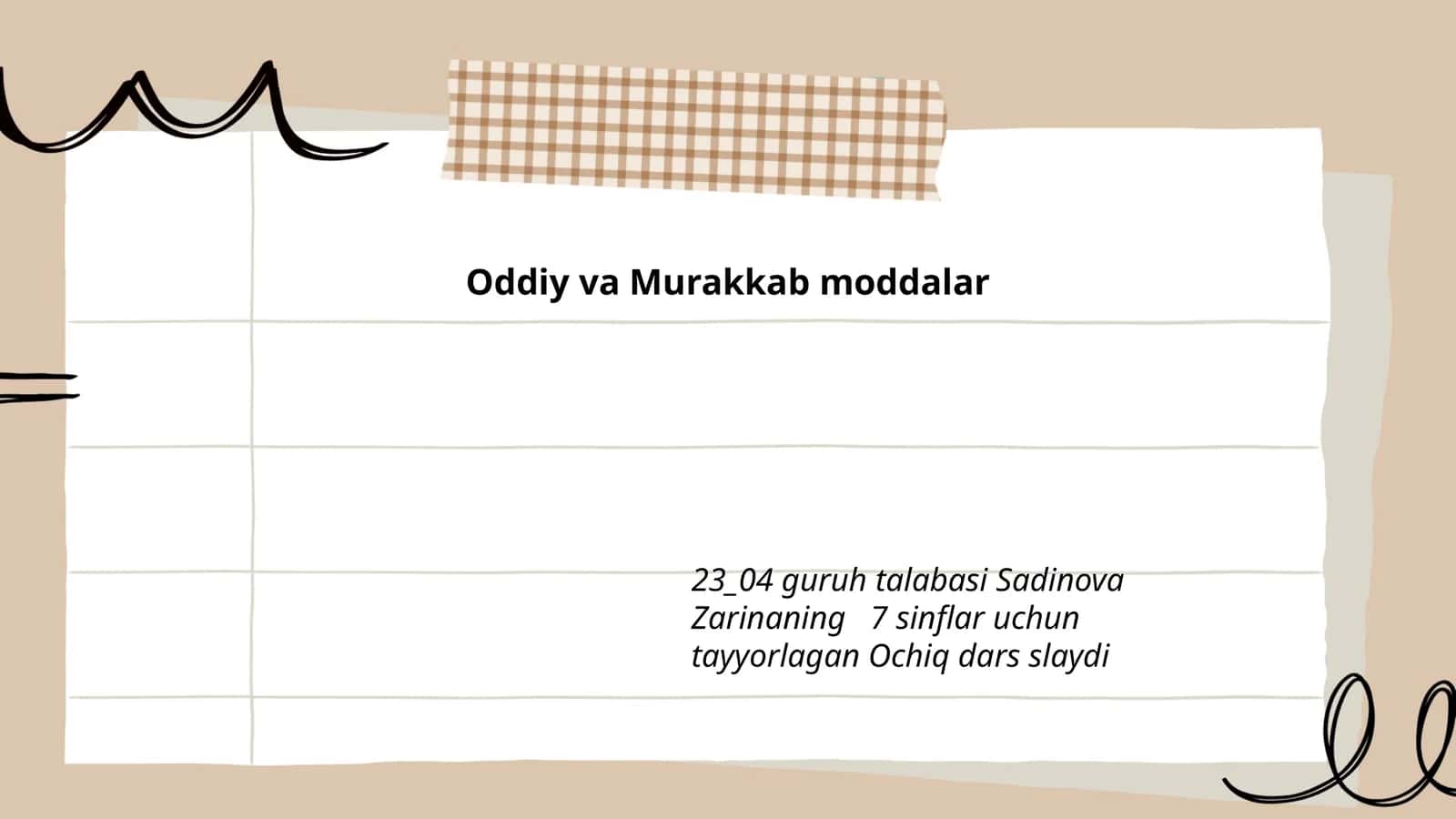 Oddiy va Murakkab moddalar