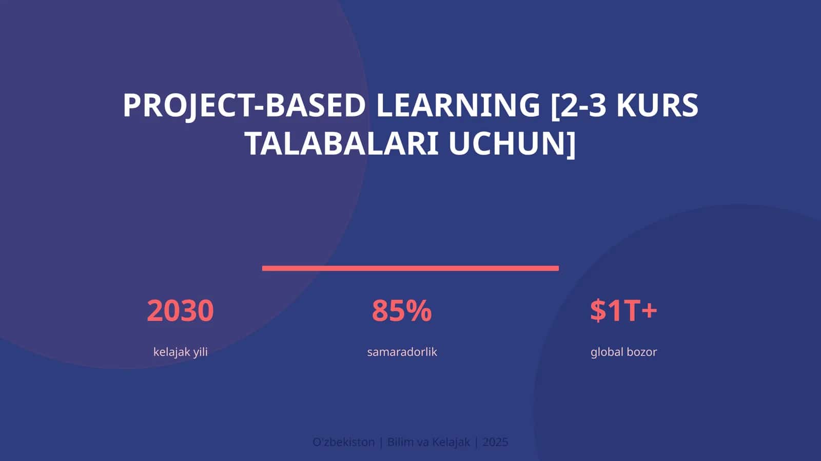 Project-based Learning [2-3 KURS TALABALARI UCHUN]