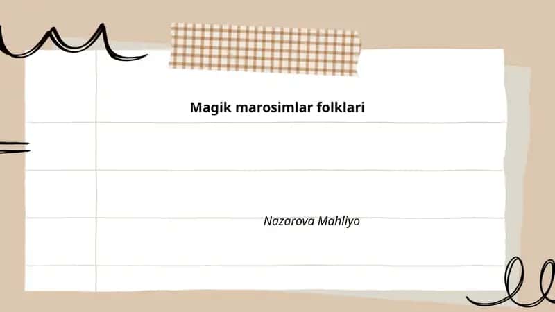 Magik marosimlar folklori