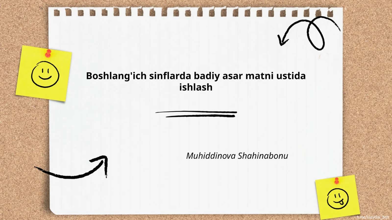 Boshlang'ich sinflarda badiy asar matni ustida ishlash
