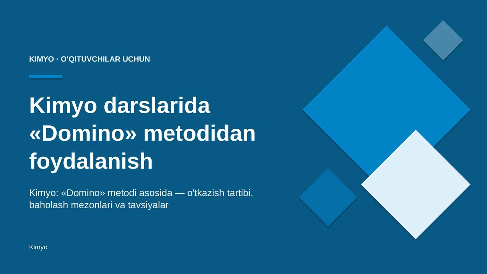 kimyo darslarida domino metodidan foydalanish 9552