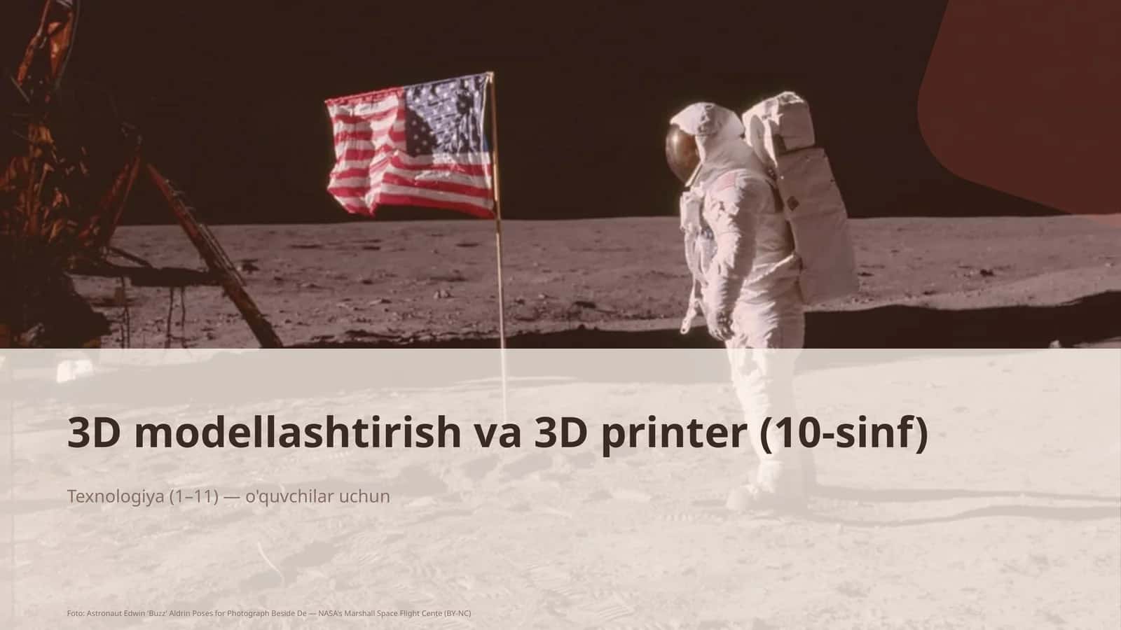 3D modellashtirish va 3D printer (10-sinf)