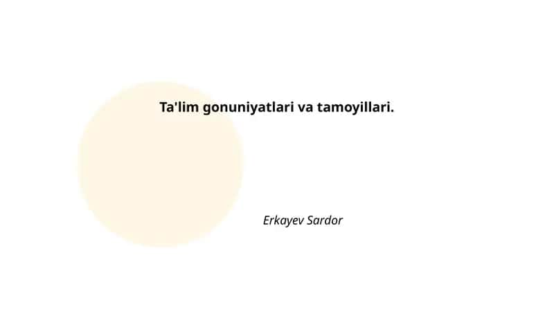 Ta'lim qonuniyatlari va tamoyillari