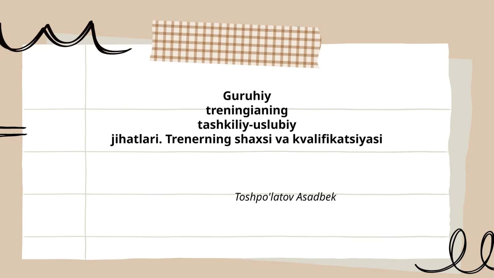 Guruhiy treninglarni rejalashtirish usullari