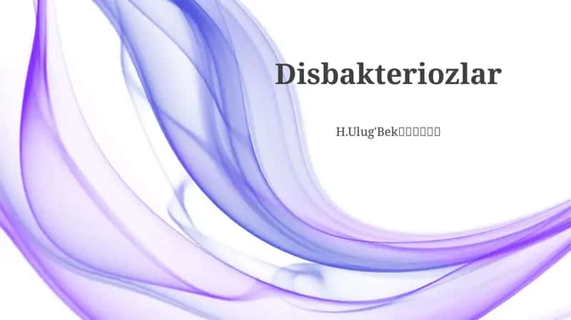 Disbakteriozlar