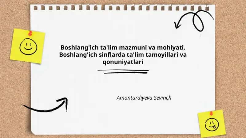 Boshlang'ich ta'lim mazmuni va mohiyati