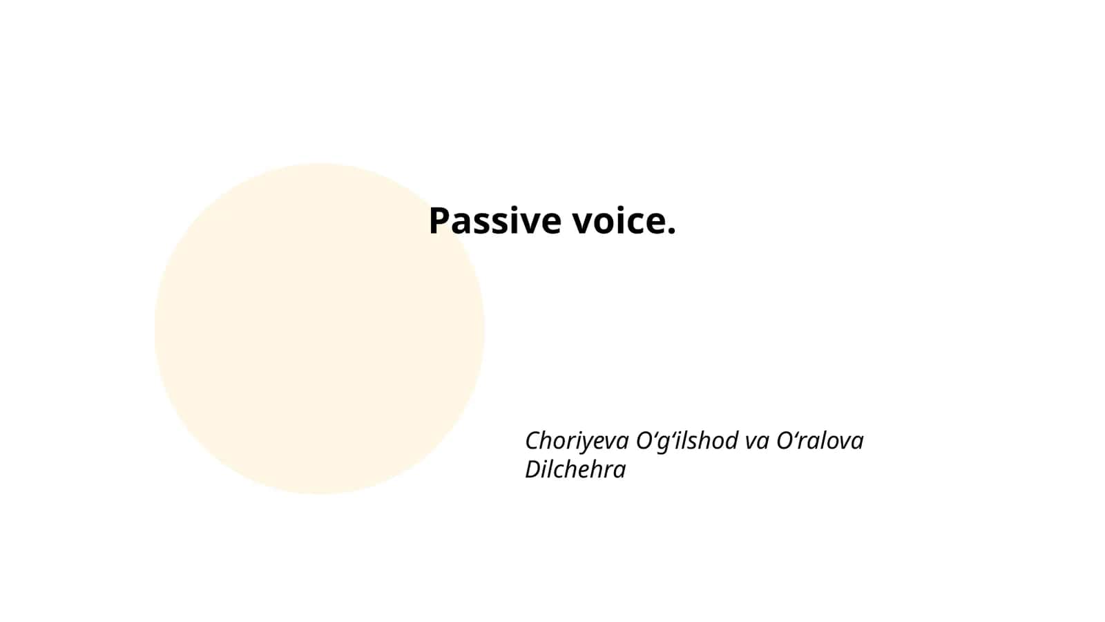 Passive voice