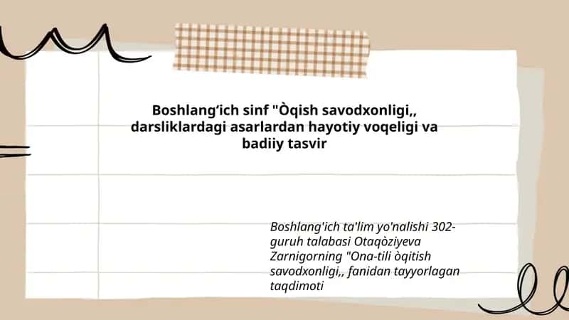 Ona-tili òqitish savodxonligi