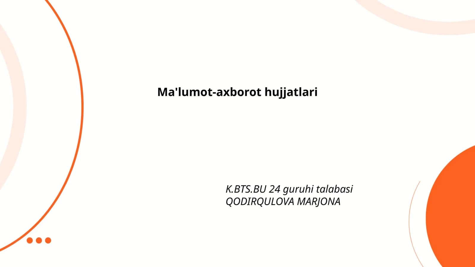 Ma'lumot-axborot hujjatlari