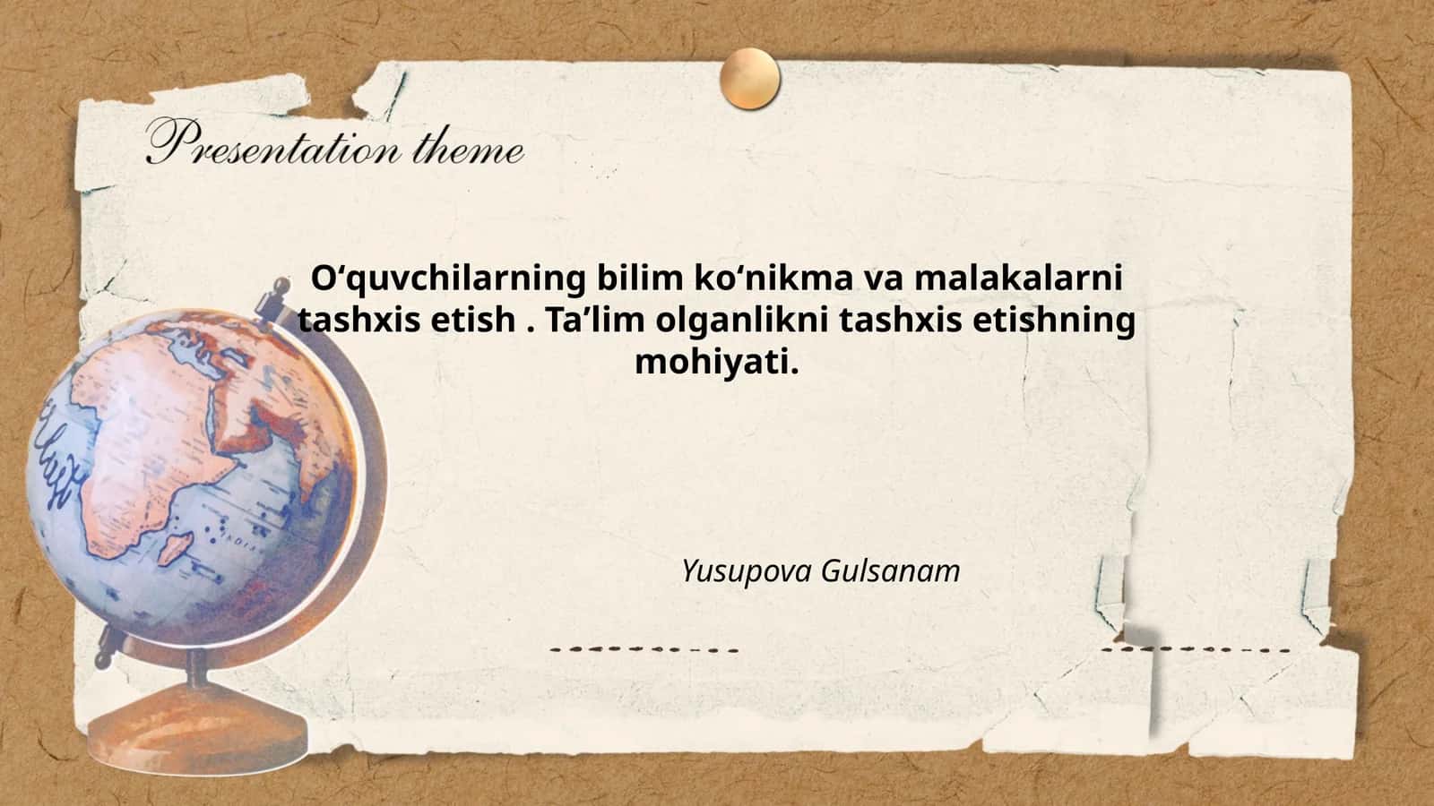 Oʻquvchilarning bilim koʻnikma va malakalarni tashxis etish