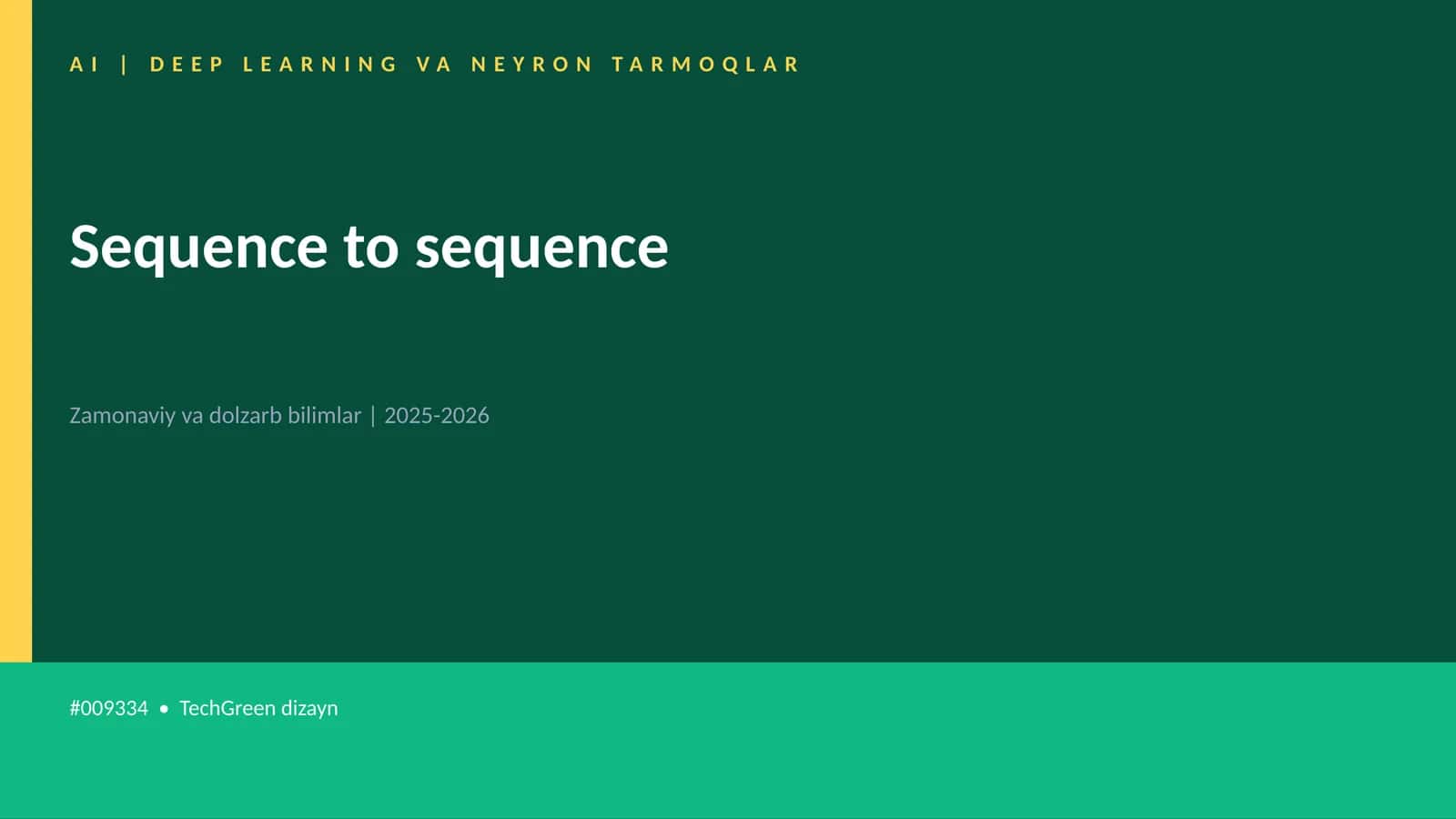 AI | DEEP LEARNING VA NEYRON TARMOQLAR