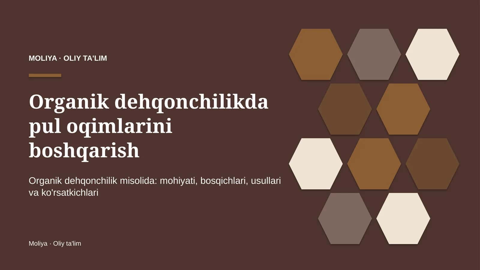 organik dehqonchilikda pul oqimlarini boshqarish 9629