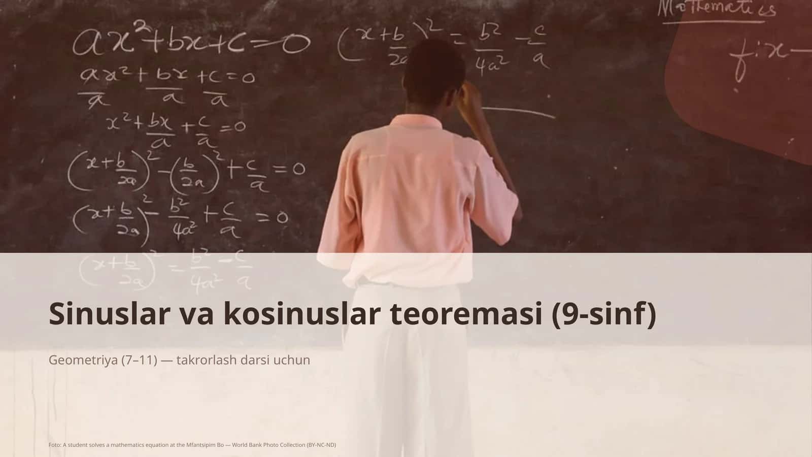 Sinuslar va kosinuslar teoremasi (9-sinf)