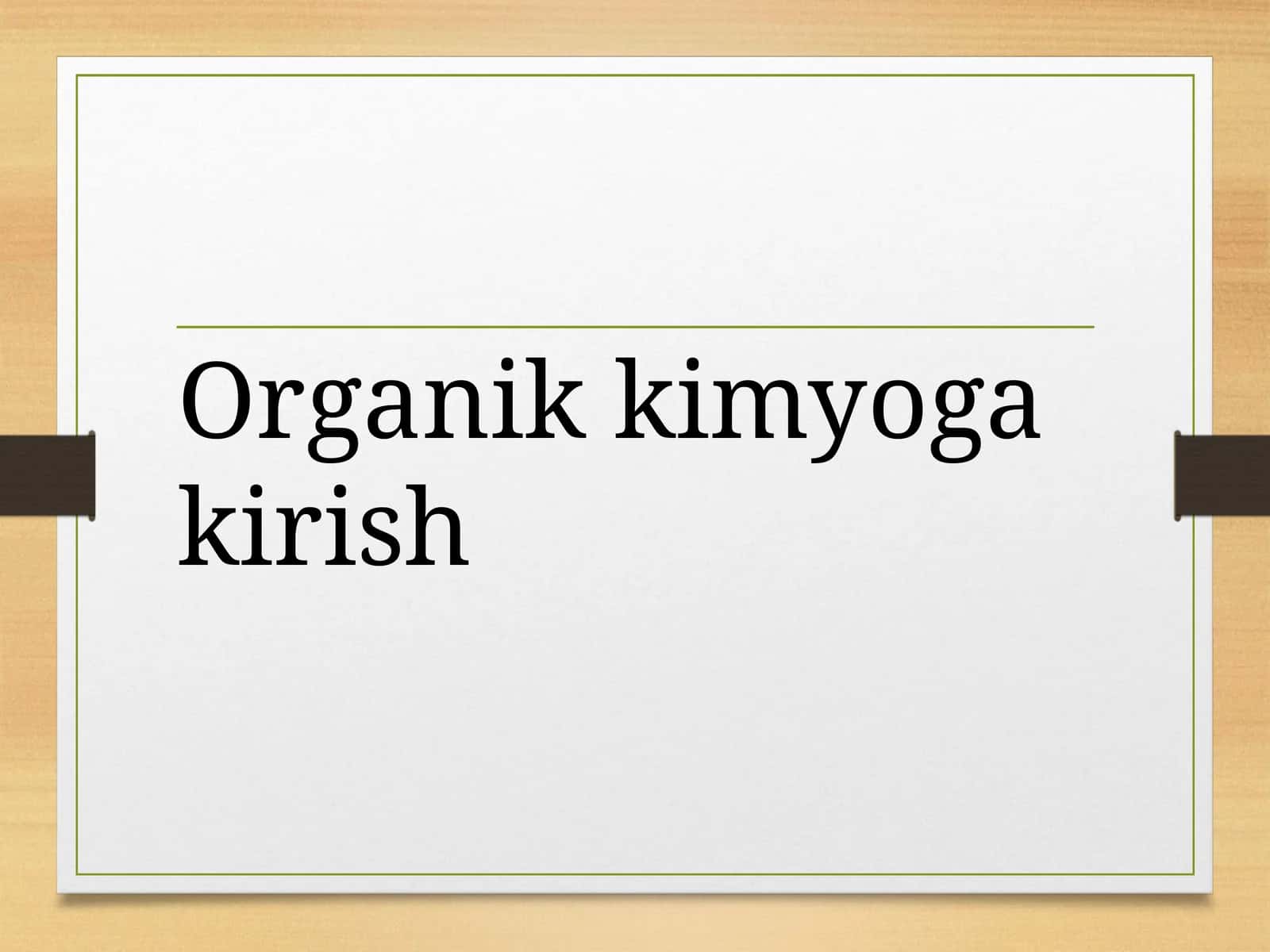 Organikkimyo