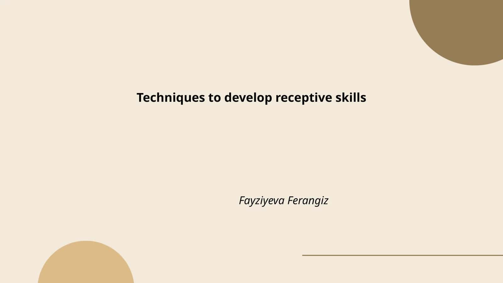 Techniques to develop receptive skills