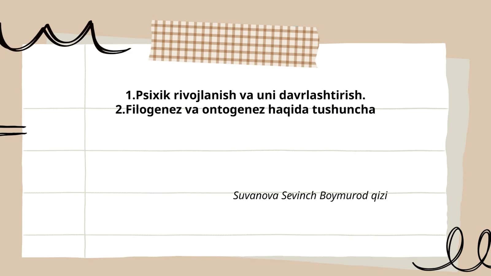 Psixik rivojlanish va uni davrlashtirish