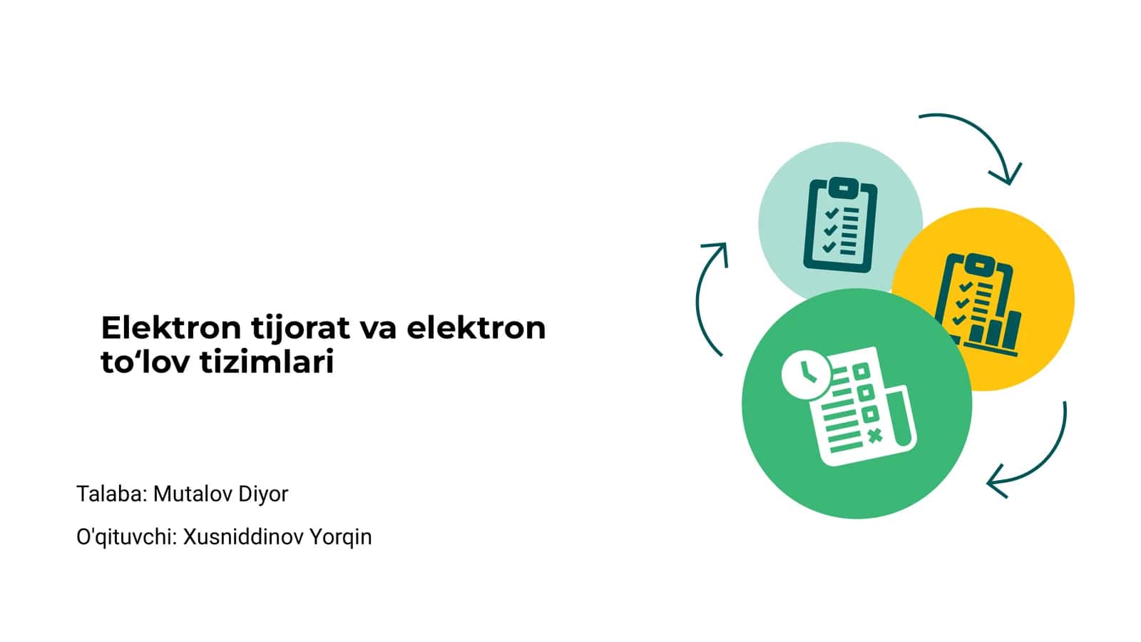 Elektron tijorat va elektron toʻlov tizimlari