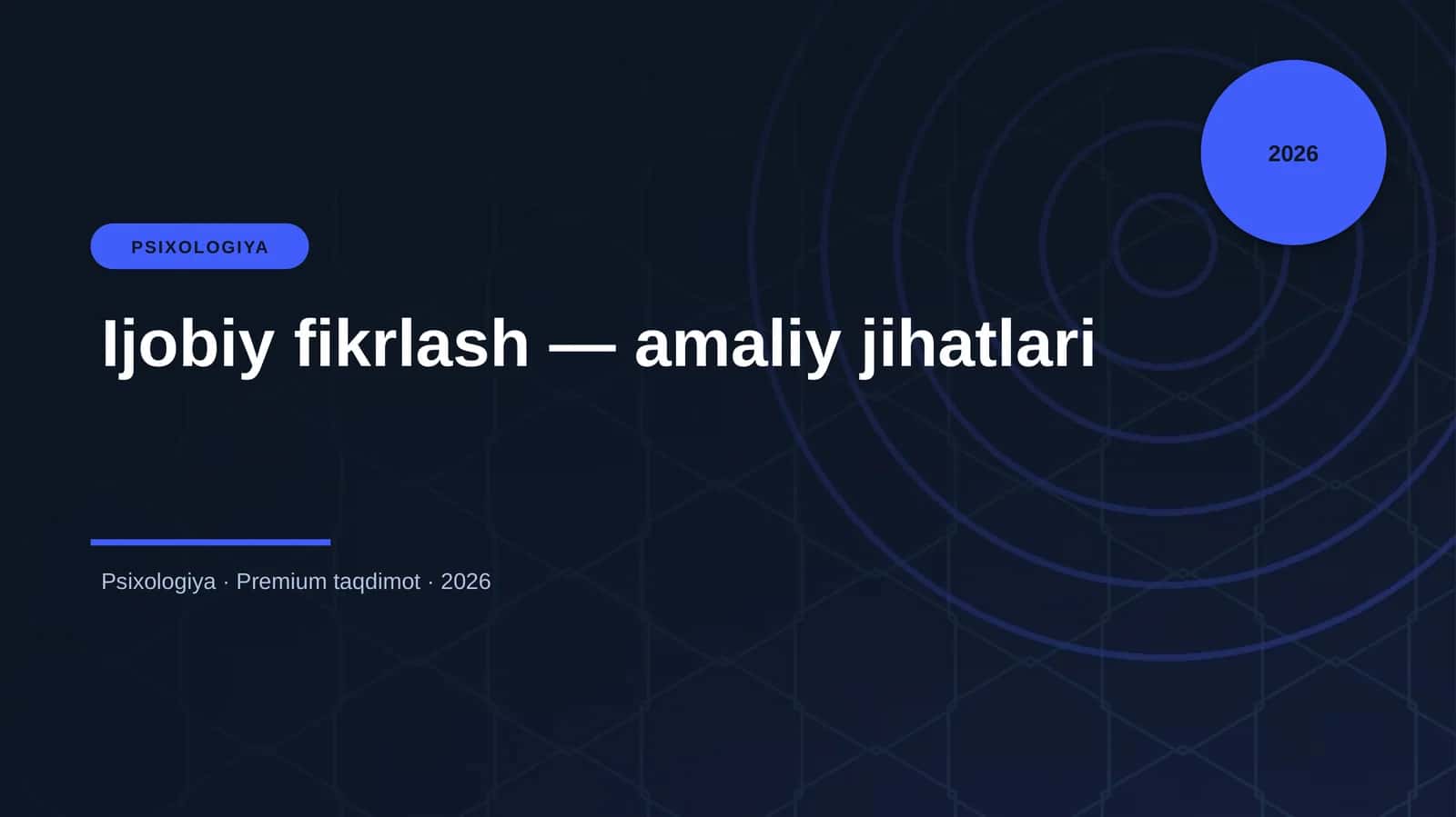Ijobiy fikrlash — amaliy jihatlari