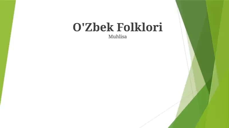 O'Zbek Folklori