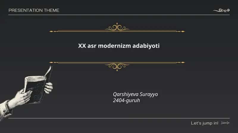 XX asr modernizm adabiyoti