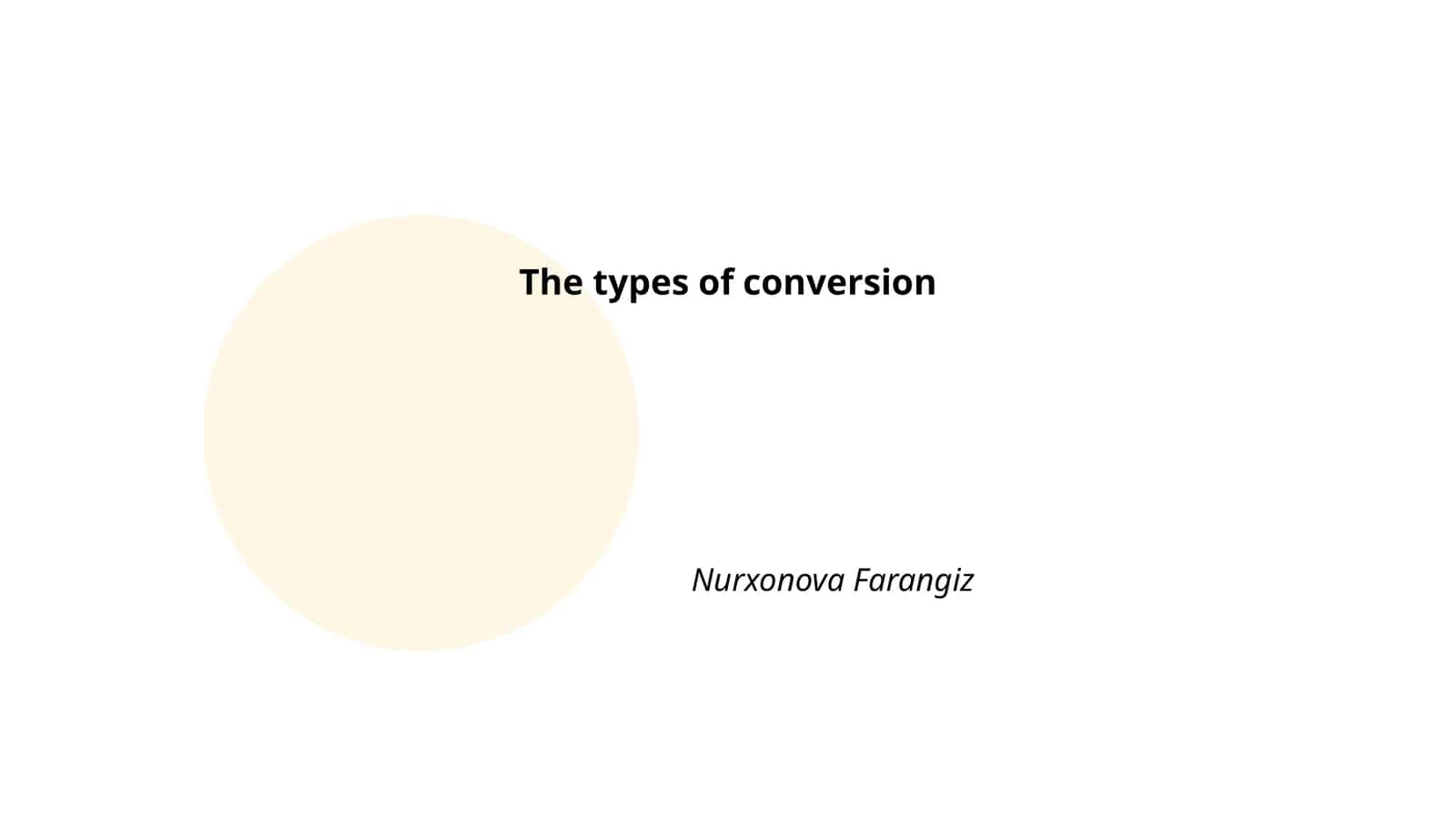 Types of Conversion