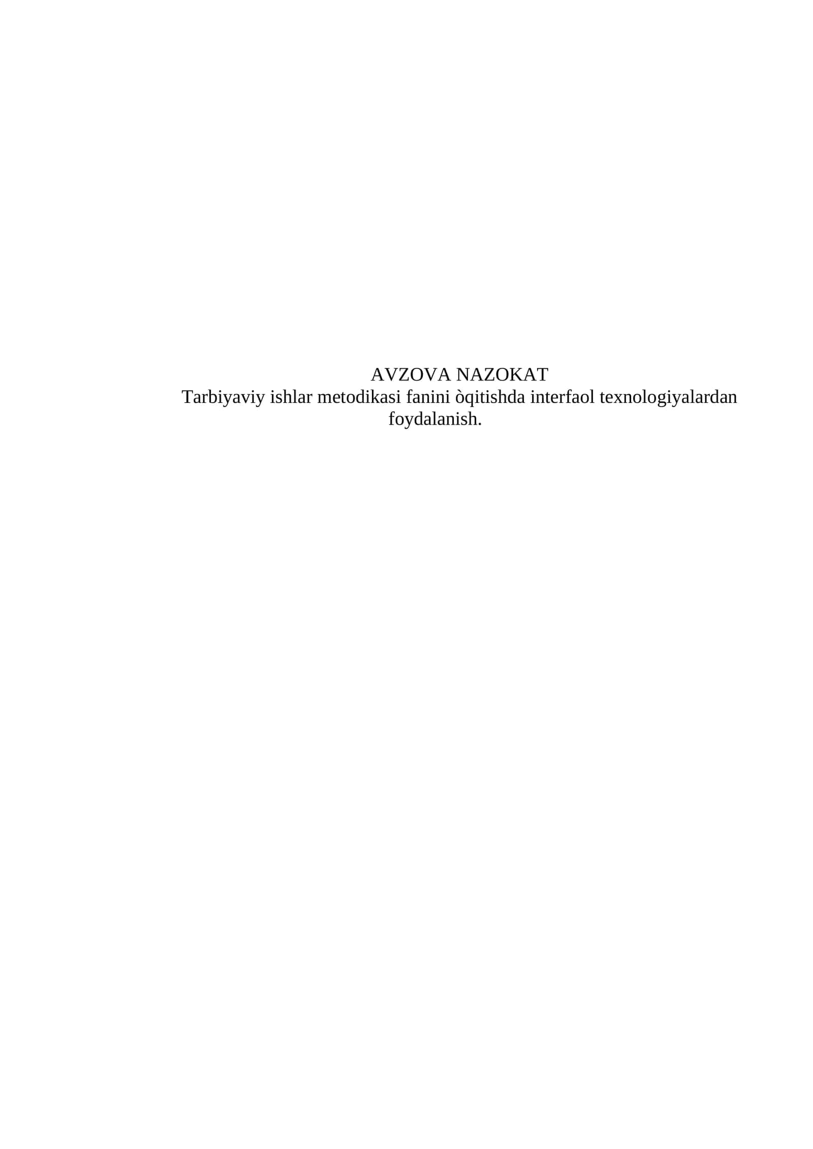 AVZOVA NAZOKAT