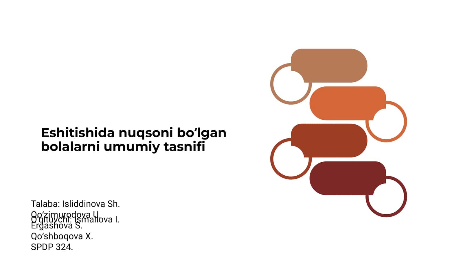 Eshitishida nuqsoni bo‘lgan bolalarni umumiy tasnifi