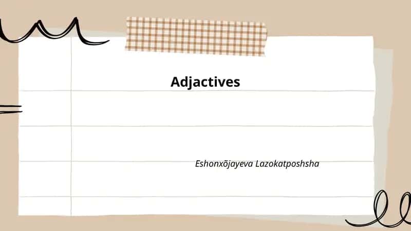 Adjactives