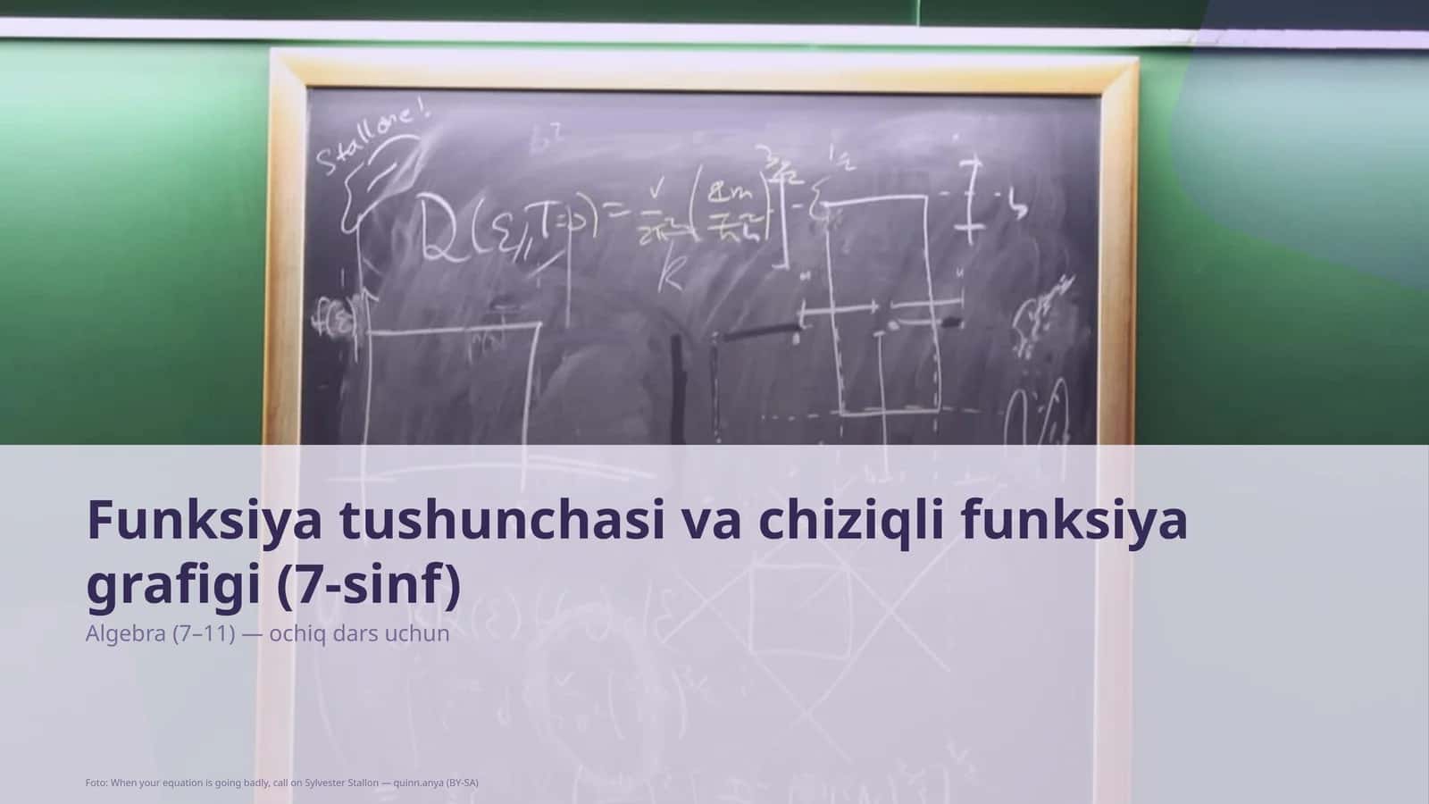 Funksiya tushunchasi va chiziqli funksiya grafigi (7-sinf)