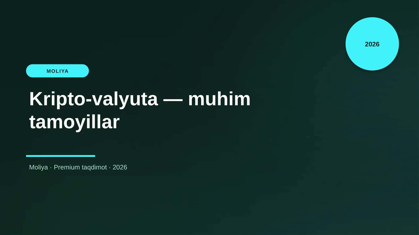 Kripto-valyuta — muhim tamoyillar