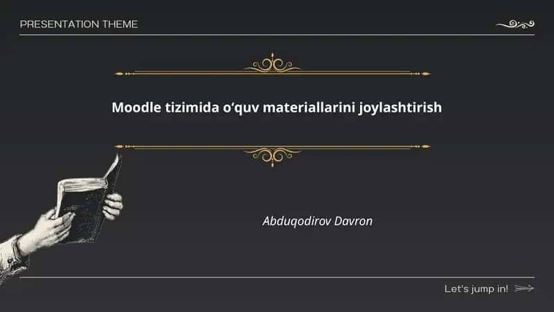 Moodle tizimida oʻquv materiallarini joylashtirish