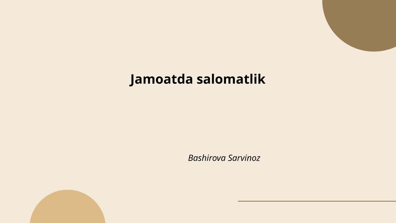 Jamoatda sanitariya nazorati