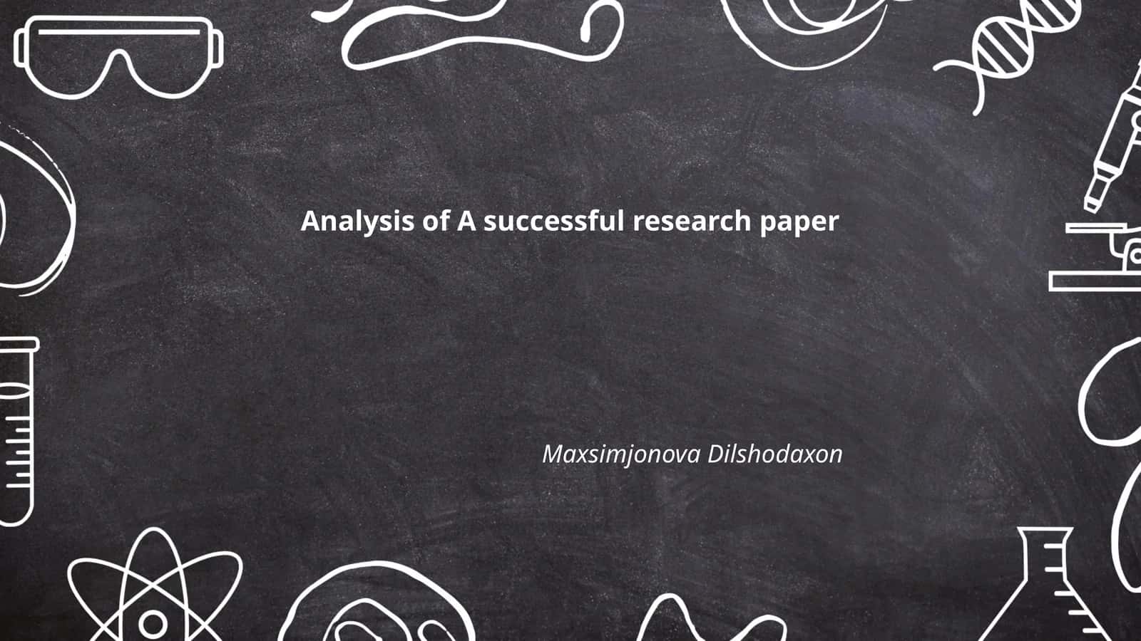 Analysis of A successful research paper