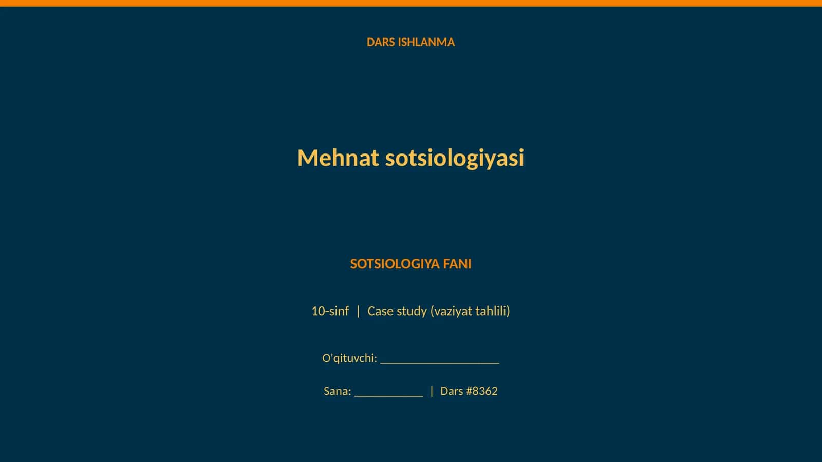 Mehnat sotsiologiyasi