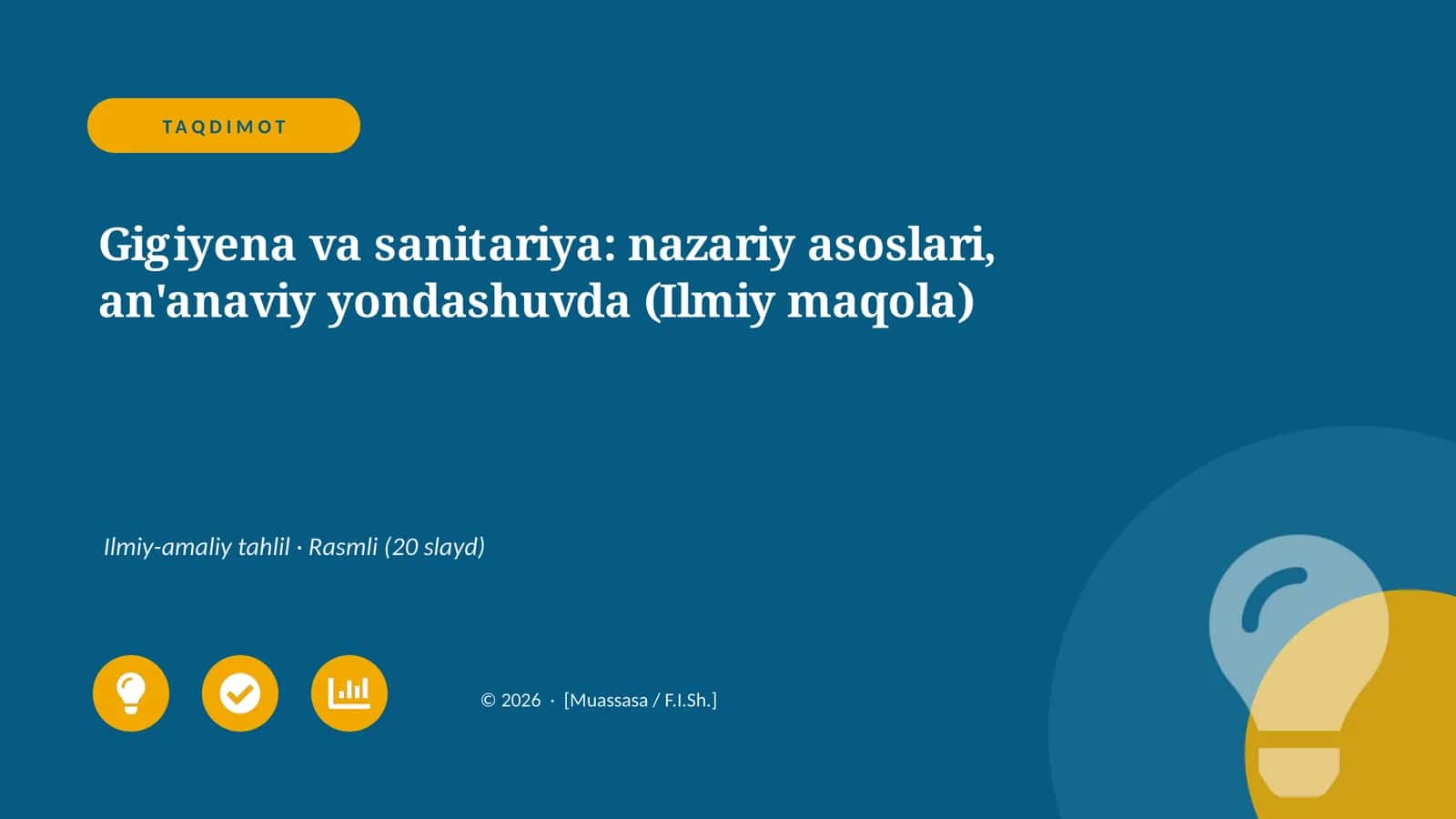 Gigiyena va sanitariya: nazariy asoslari, an'anaviy yondashuvda (Ilmiy maqola)