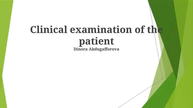 Clinical examination of the patient
