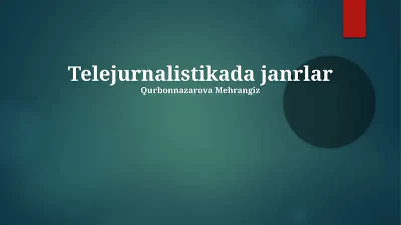 Telejurnalistikada janrlar