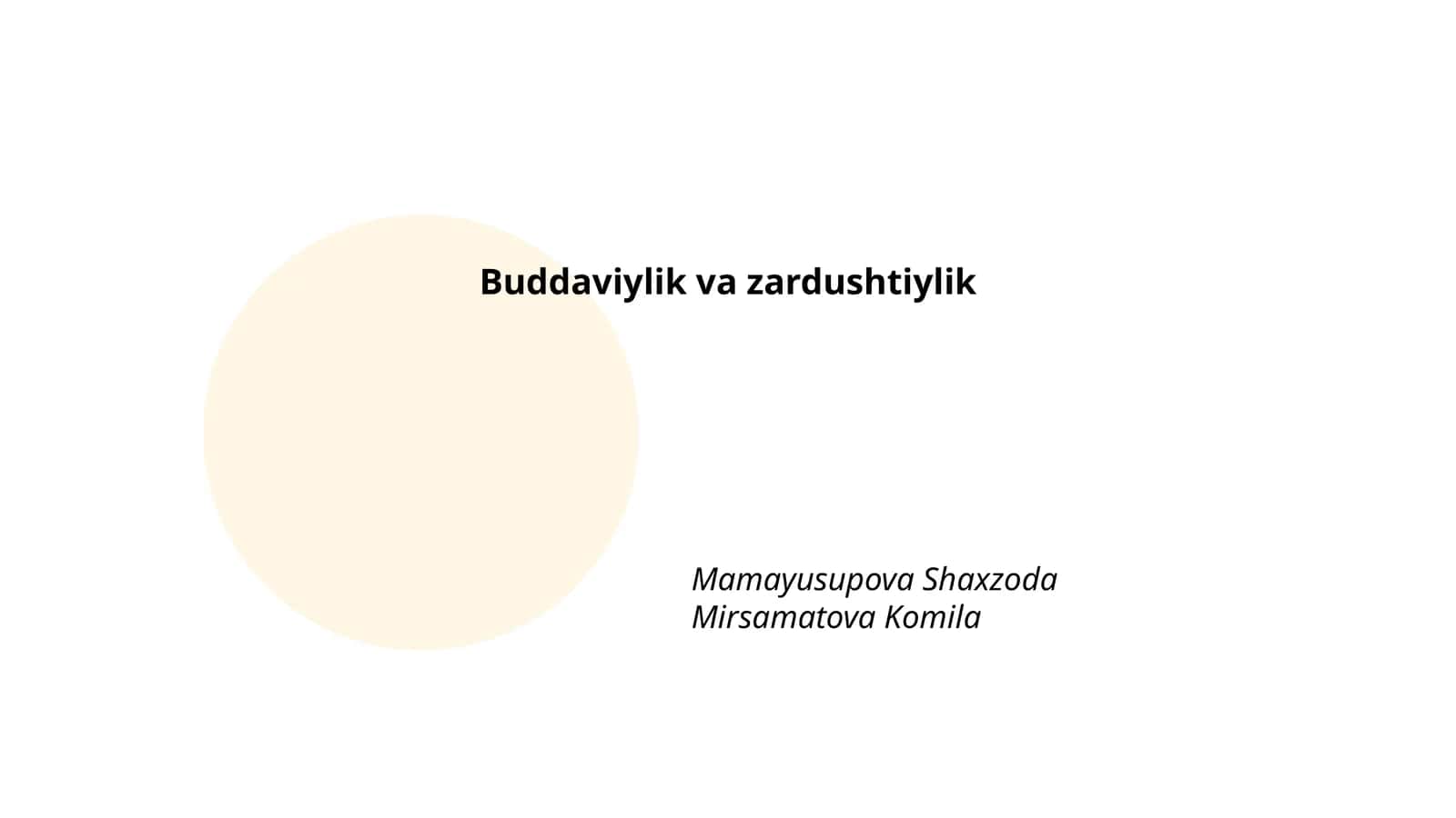 Buddaviylik va zardushtiylik