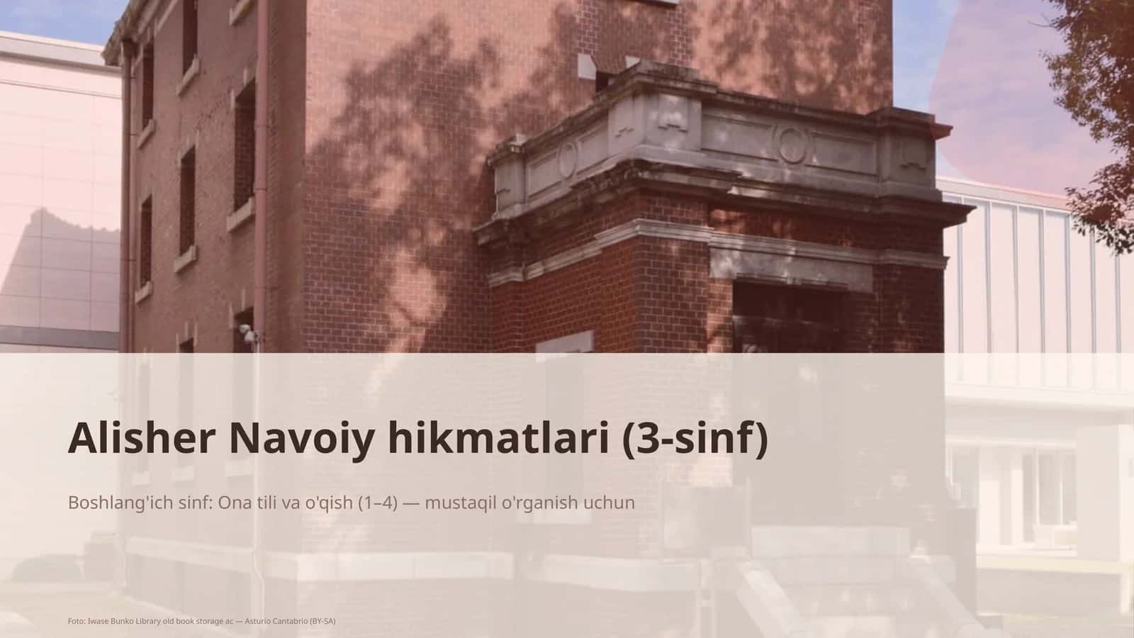 Boshlang'ich sinf: Ona tili va o'qish (1–4) — mustaqil o'rganish uchun