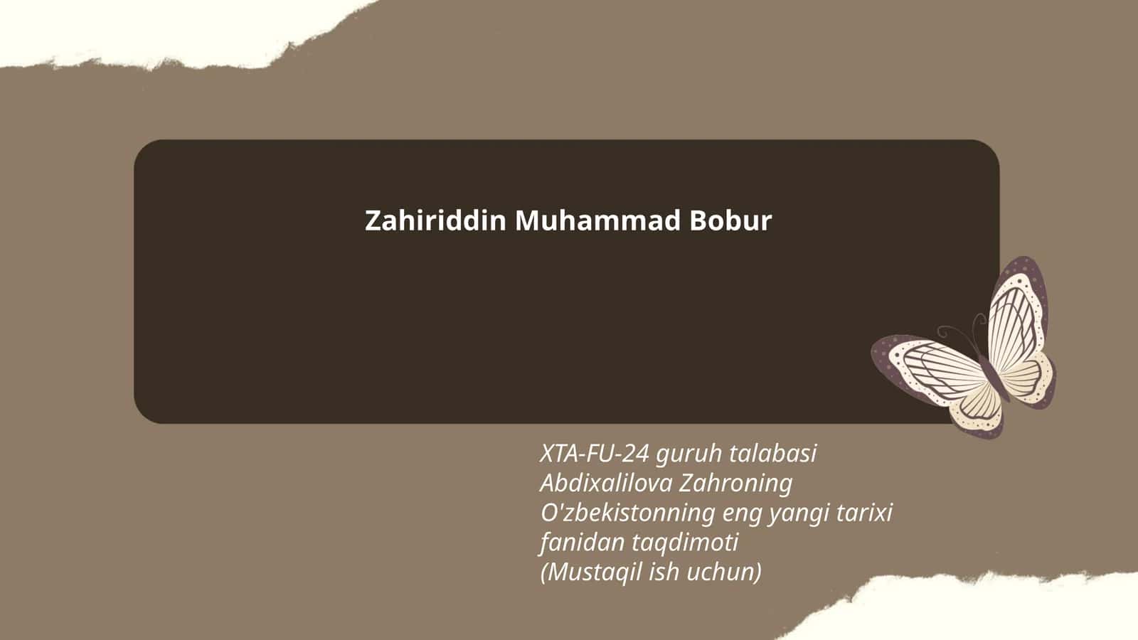 O'zbekistonning eng yangi tarixi fanidan taqdimoti