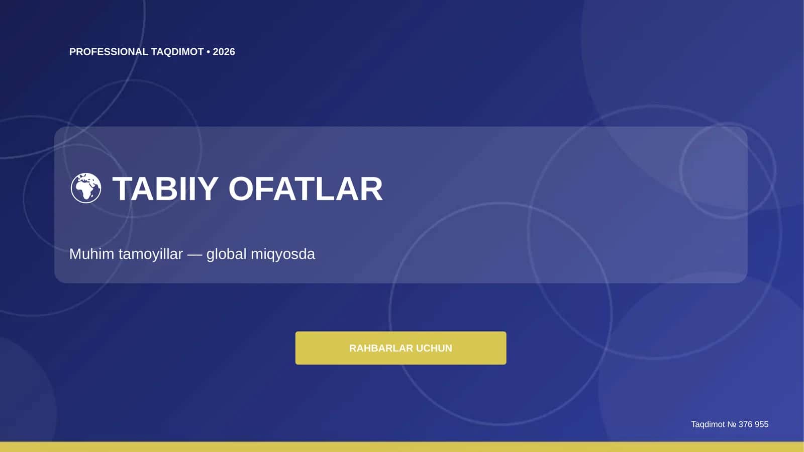 TABIIY OFATLAR RAHBARLAR UCHUN