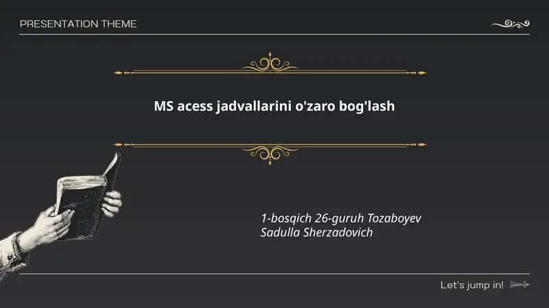 MS Access-da jadval yaratish