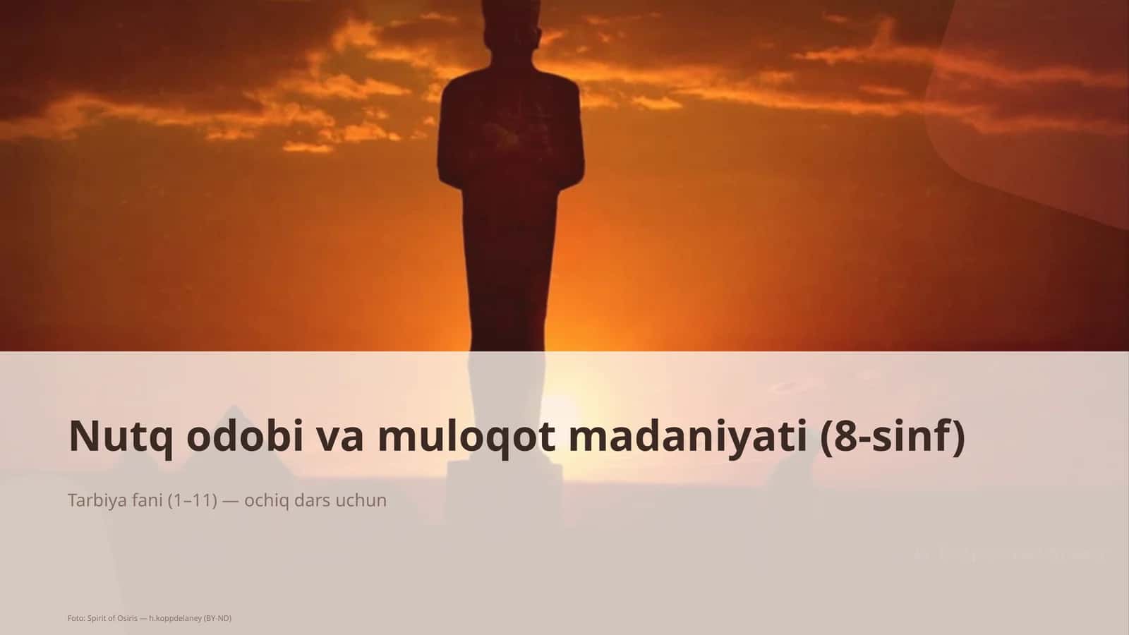 Nutq odobi va muloqot madaniyati (8-sinf)